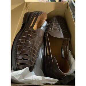 Aldo Mens Woven Slip On Closed Round Toe leather Slipper Brown Size 8 NIB